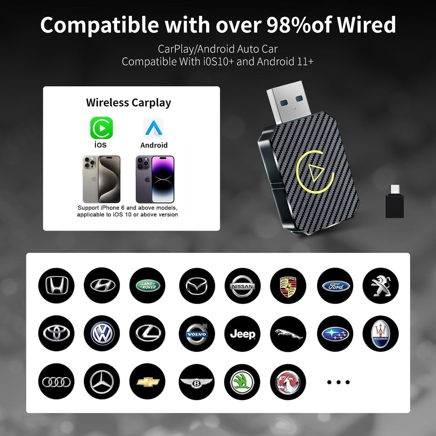 AquaFlameLiving™- Wireless CarPlay Dongle