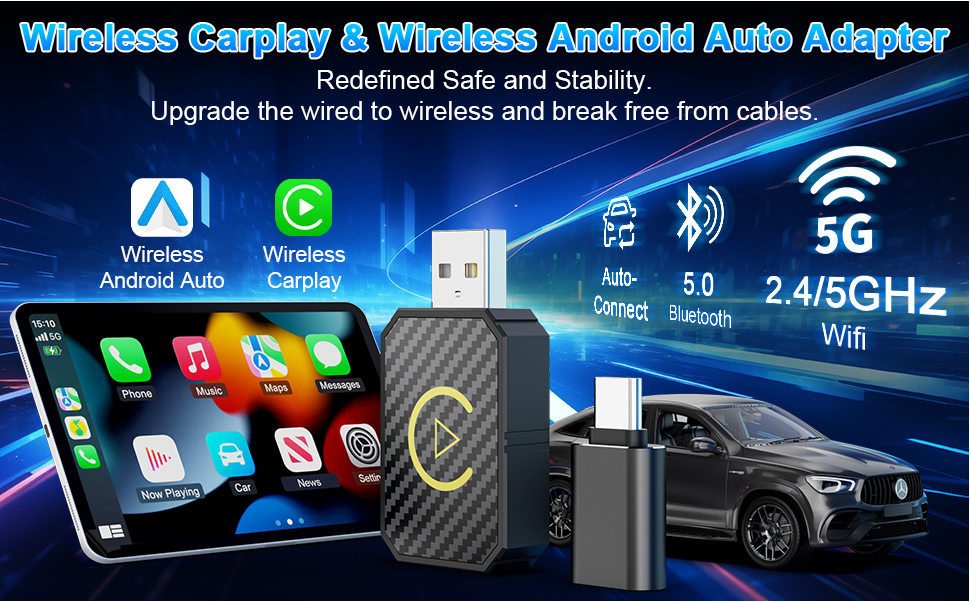 AquaFlameLiving™- Wireless CarPlay Dongle