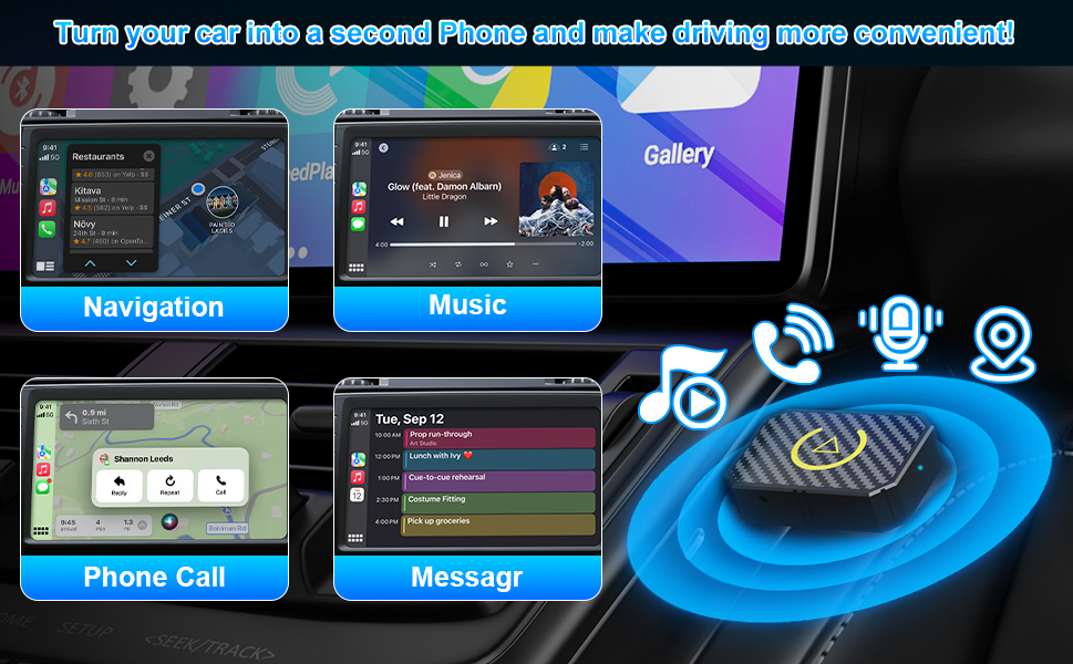 AquaFlameLiving™- Wireless CarPlay Dongle
