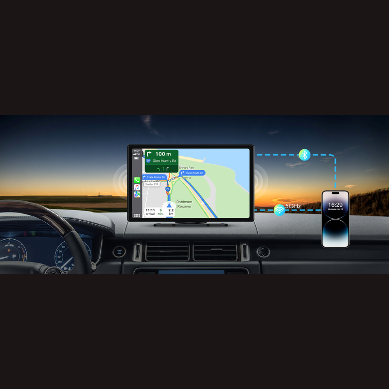 AquaFlameLiving™ - 9" Touch Screen Car Stereo Wireless Apple Car Play Android Auto +Backup Camera