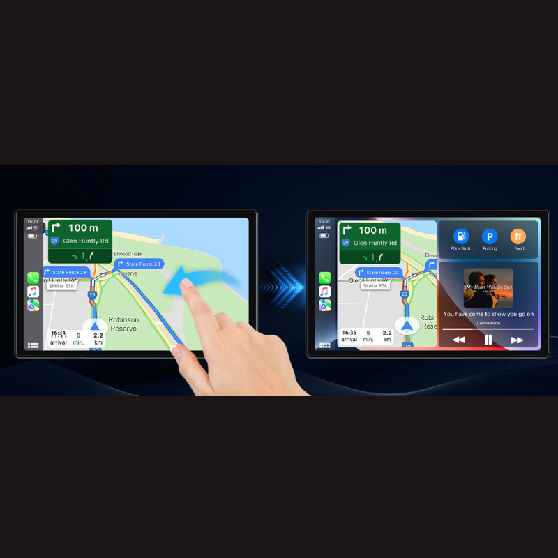 AquaFlameLiving™ - 9" Touch Screen Car Stereo Wireless Apple Car Play Android Auto +Backup Camera