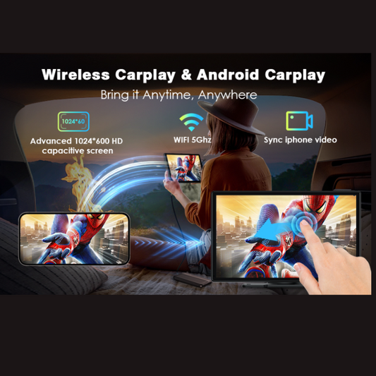 AquaFlameLiving™ - 9" Touch Screen Car Stereo Wireless Apple Car Play Android Auto +Backup Camera