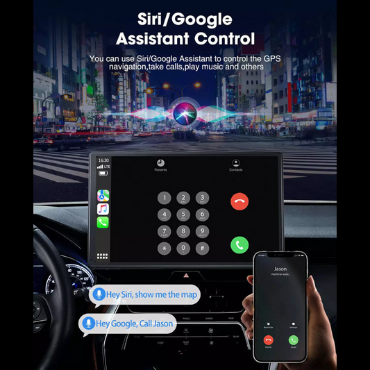 AquaFlameLiving™ - 9" Touch Screen Car Stereo Wireless Apple Car Play Android Auto +Backup Camera