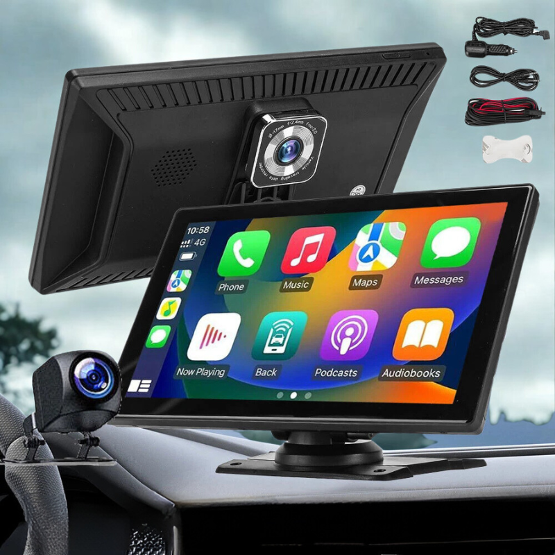 AquaFlameLiving™ - 9" Touch Screen Car Stereo Wireless Apple Car Play Android Auto +Backup Camera