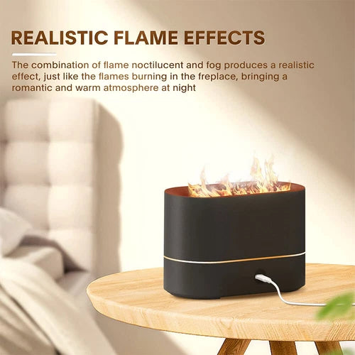 AquaFlameLiving™ - USB Air Humidifier Essential Oil Aroma Diffuser 3D Flame Mist Home Decor