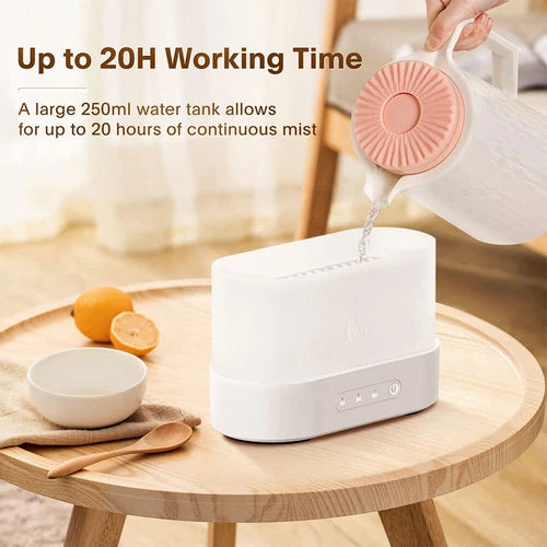 AquaFlameLiving™ - USB Air Humidifier Essential Oil Aroma Diffuser 3D Flame Mist Home Decor