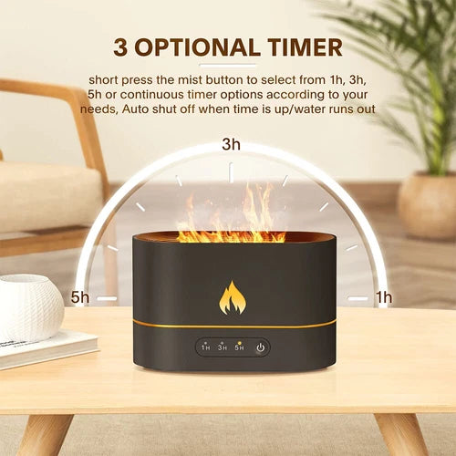 AquaFlameLiving™ - USB Air Humidifier Essential Oil Aroma Diffuser 3D Flame Mist Home Decor