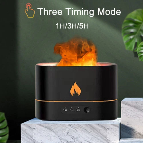 AquaFlameLiving™ - USB Air Humidifier Essential Oil Aroma Diffuser 3D Flame Mist Home Decor