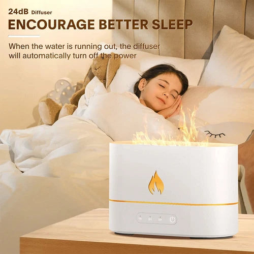AquaFlameLiving™ - USB Air Humidifier Essential Oil Aroma Diffuser 3D Flame Mist Home Decor
